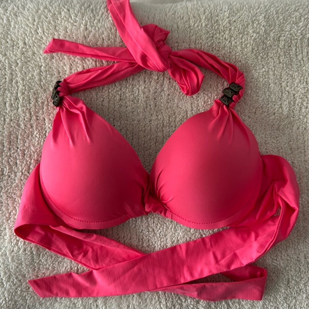 BECCA By Rebecca Virtue Swim Pink Padded Bikini Top